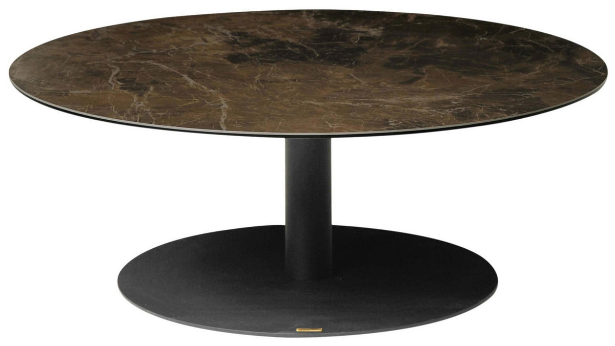 SOFFBORD i keramik, metall 100/100/38 cm  - brun/svart, Design, metall/keramik (100/100/38cm) - Best Price