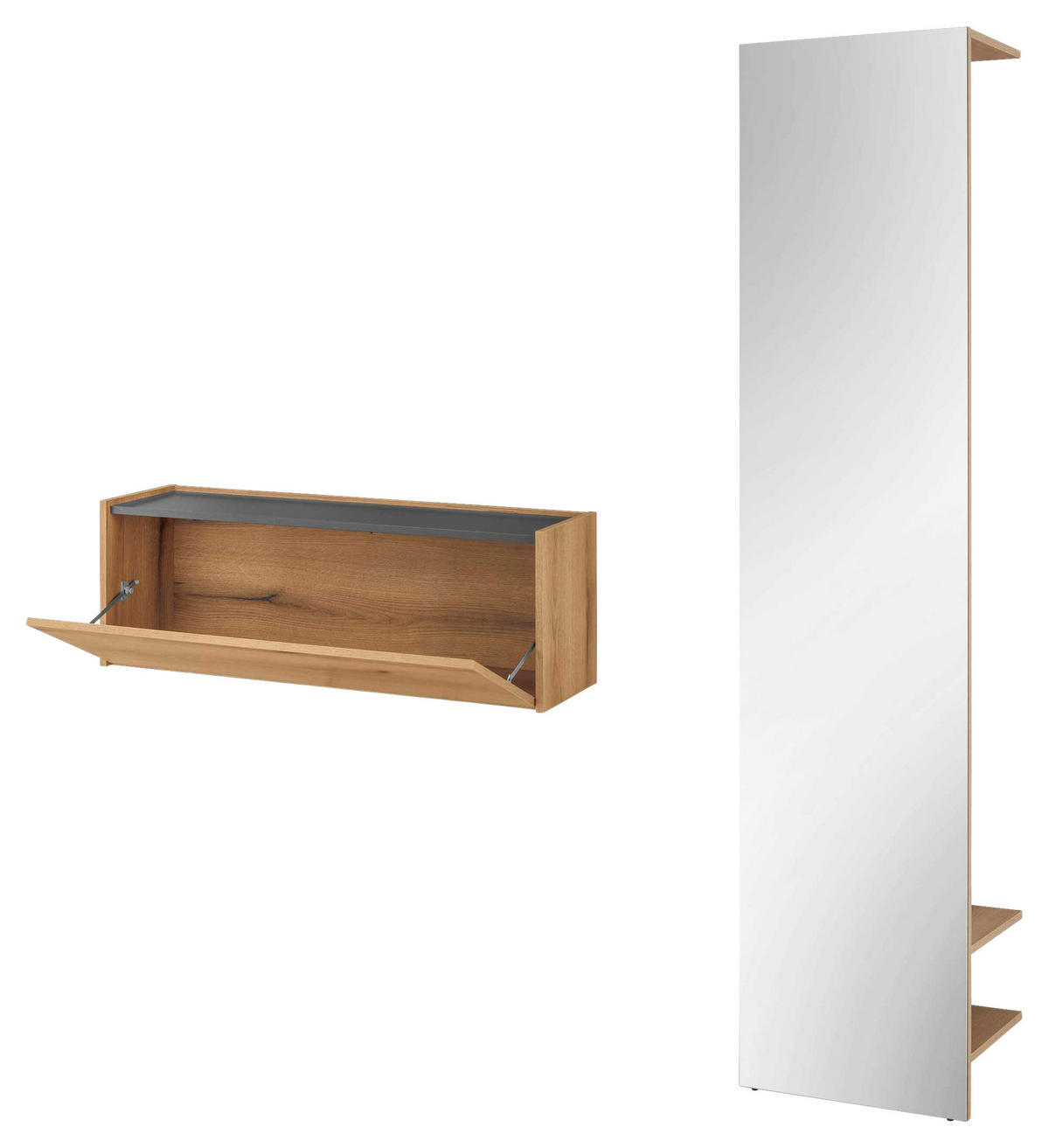 GARDEROBE 2-teilig  in 150/200/30 cm  - Eichefarben/Anthrazit, Design, Holzwerkstoff (150/200/30cm) - Modante