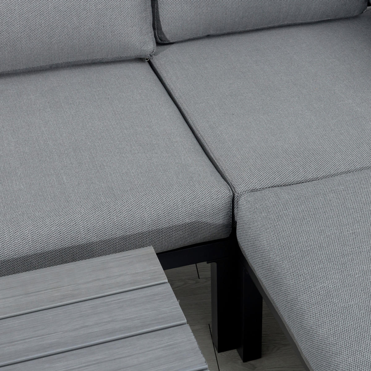 LOUNGEGARNITUR  251/251 cm  Aluminium  - Anthrazit/Grau, MODERN, Textil/Metall (251/251cm) - Gardenson