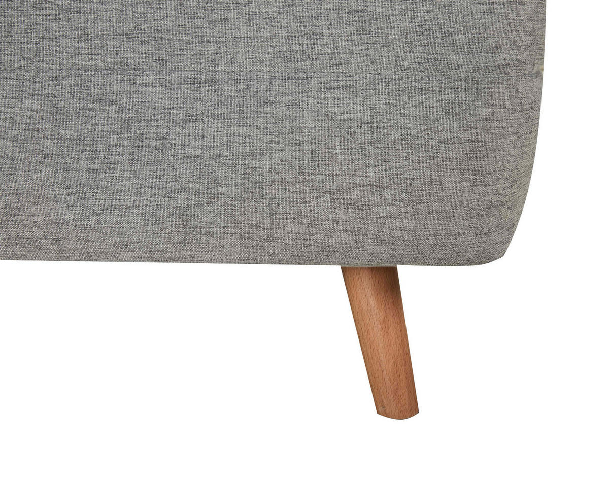 SCHLAFSOFA Webstoff Grau  - Blau/Naturfarben, MODERN, Holz/Kunststoff (125/84/91cm) - Livetastic