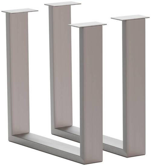 TISCHGESTELL Edelstahlfarben  - Edelstahlfarben, Design, Metall (73/17/74cm) - Waldwelt
