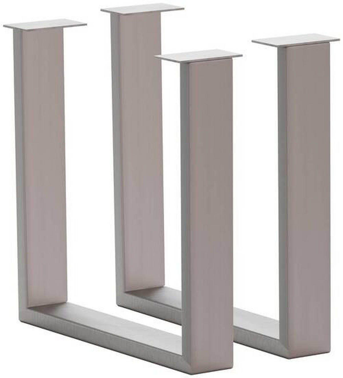 TISCHGESTELL Edelstahlfarben  - Edelstahlfarben, Design, Metall (73/17/74cm) - Waldwelt