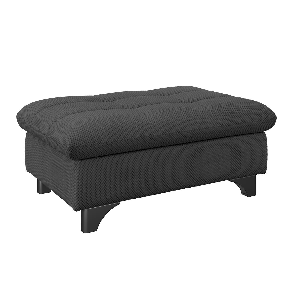 HOCKER Chenille Anthrazit  - Chromfarben/Anthrazit, KONVENTIONELL, Textil/Metall (108/46/108cm) - Livetastic