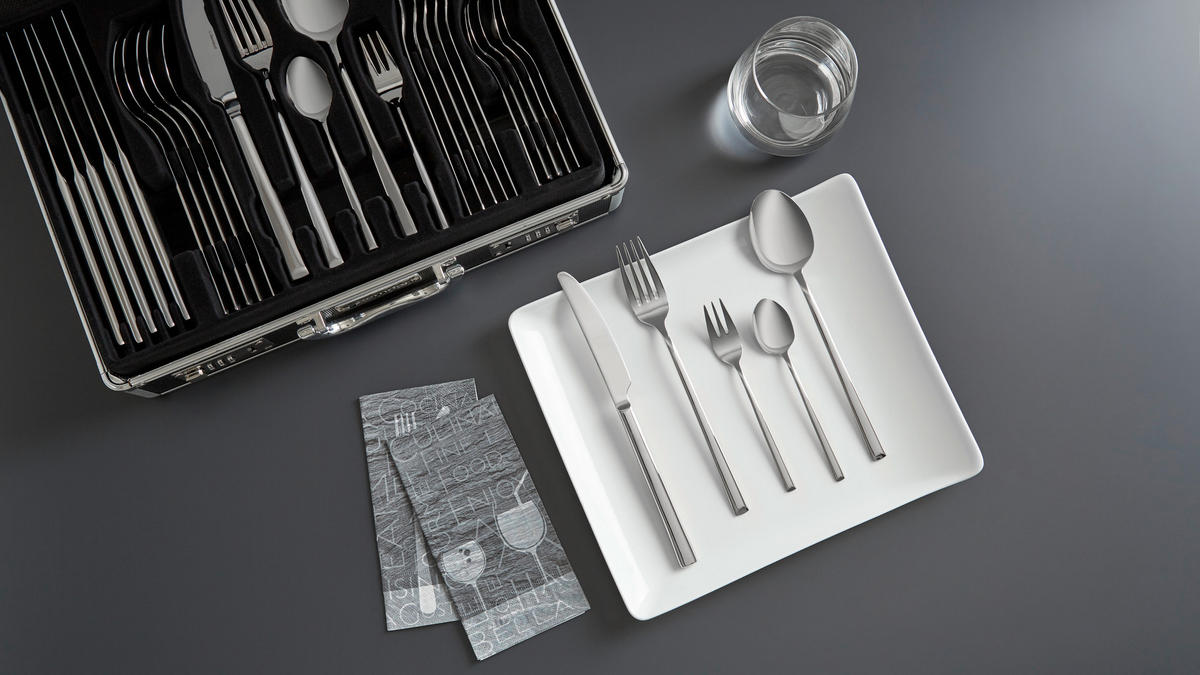BESTECKSET LAMBADA 60-teilig Edelstahl  - Silberfarben, MODERN, Metall - Berndorf