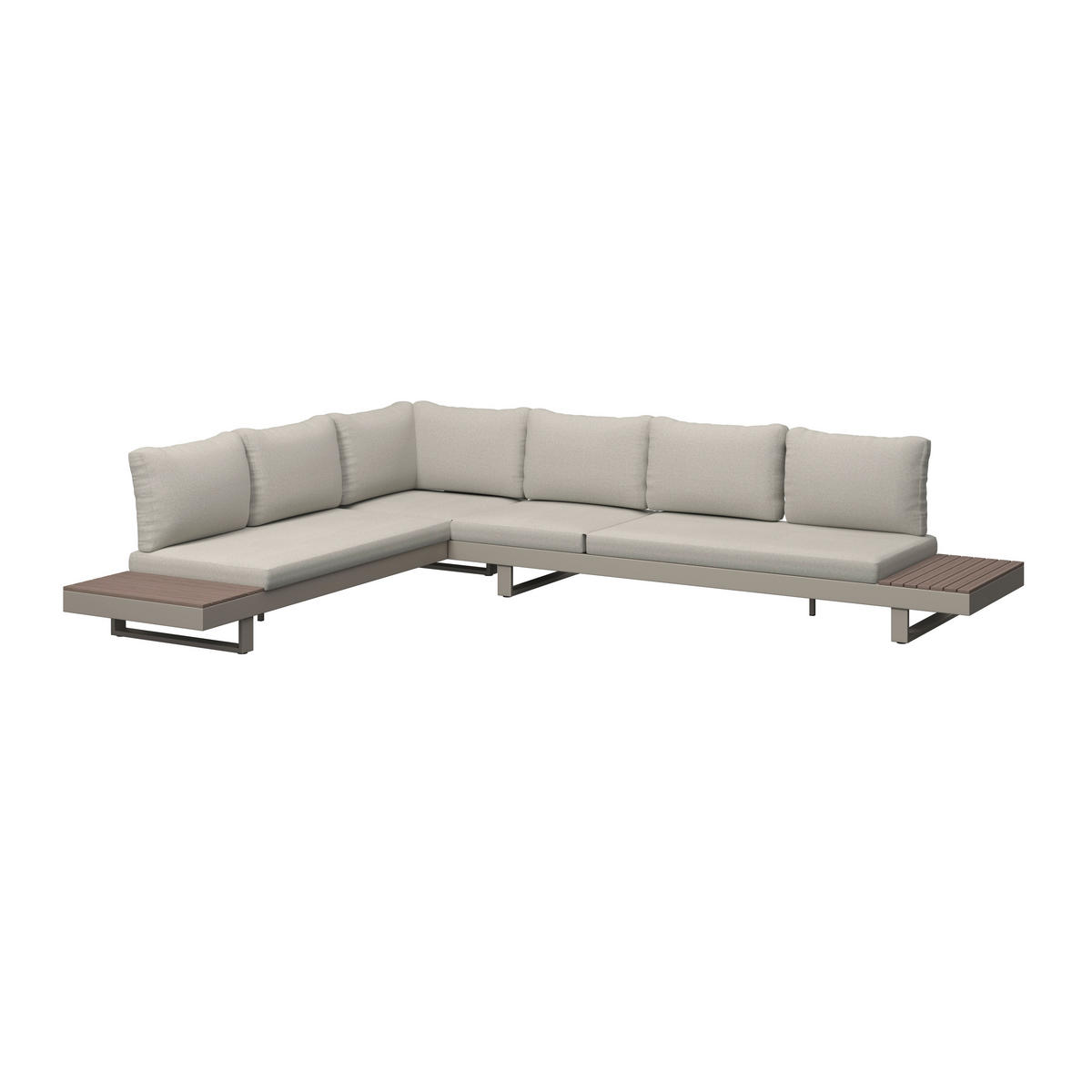LOUNGEGARNITUR 4-teilig  245/329 cm  Aluminium  - Beige/Braun, MODERN, Kunststoff/Textil (245/329cm) - Ambia Garden