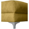 ECKSOFA Senfgelb Chenille  - Chromfarben/Senfgelb, KONVENTIONELL, Textil/Metall (227/329cm) - Carryhome