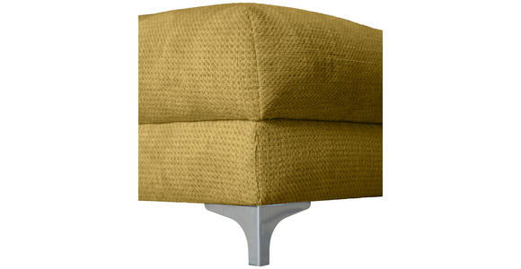 ECKSOFA Senfgelb Chenille - Chromfarben/Senfgelb, KONVENTIONELL, Textil/Metall (227/329cm) - Carryhome
