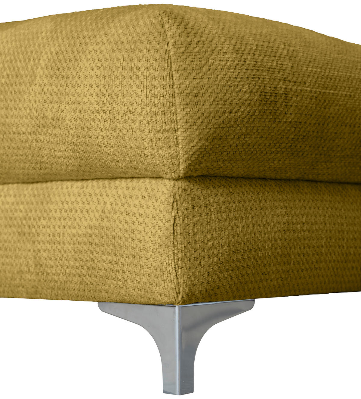 ECKSOFA Senfgelb Chenille  - Chromfarben/Senfgelb, KONVENTIONELL, Textil/Metall (227/329cm) - Carryhome