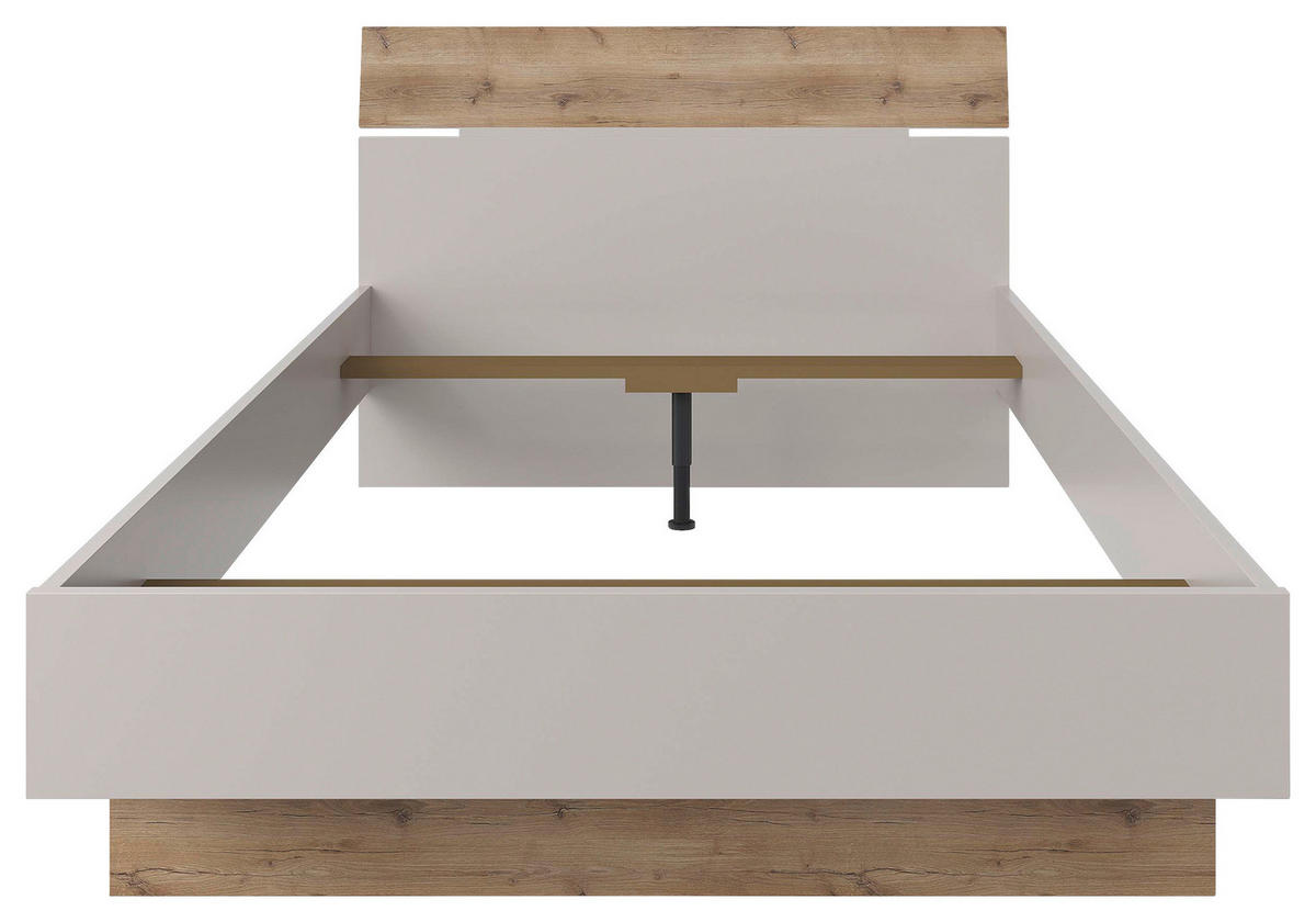 BETT 120/200 cm  in Eichefarben, Sandfarben   - Sandfarben/Eichefarben, Modern, Holzwerkstoff (120/200cm) - Hom`in