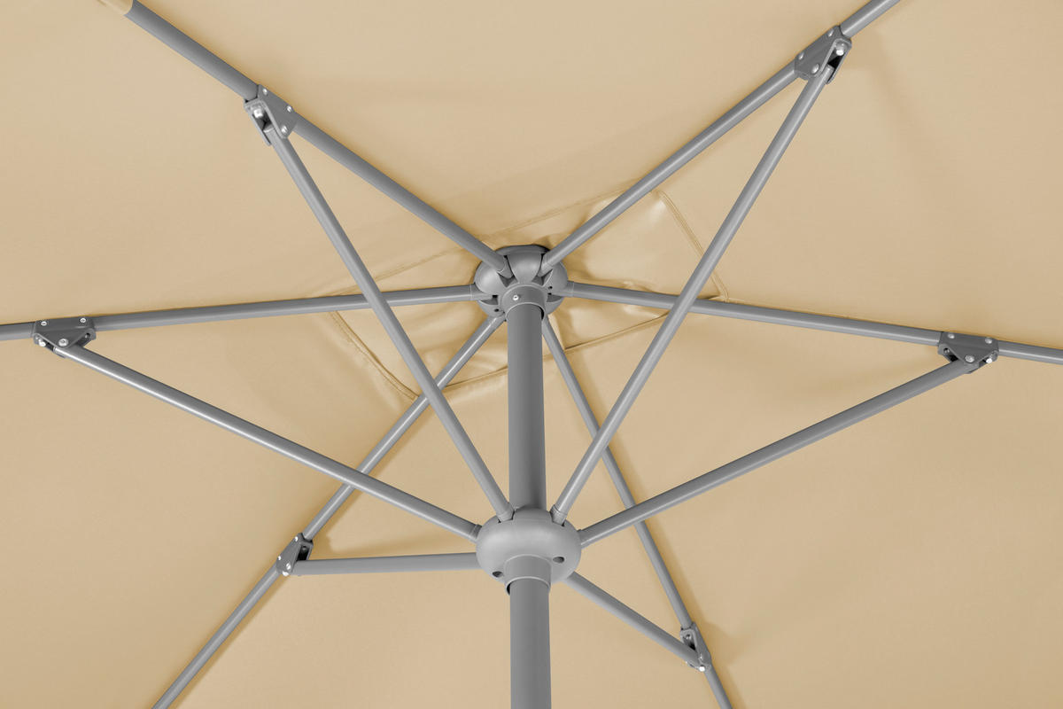 SONNENSCHIRM 300 cm Naturfarben  - Silberfarben/Naturfarben, Basics, Textil/Metall (200/250/300cm) - Schneider