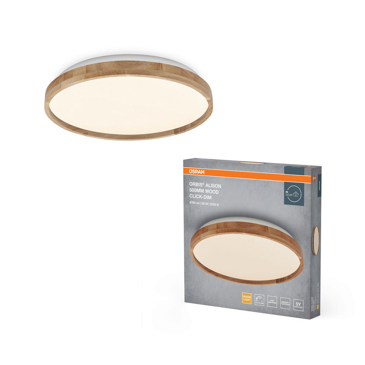 LED-DECKENLEUCHTE 50/6.5 cm   - Basics, Metall (50/6.5cm) - Osram