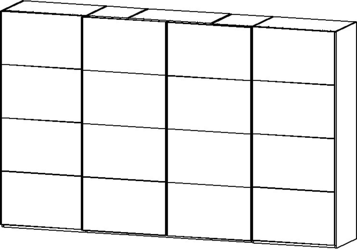 SCHWEBETÜRENSCHRANK 361/235/68 cm 4-türig Seidengrau  - Chromfarben/Seidengrau, Design, Holzwerkstoff/Metall (361/235/68cm) - Novel