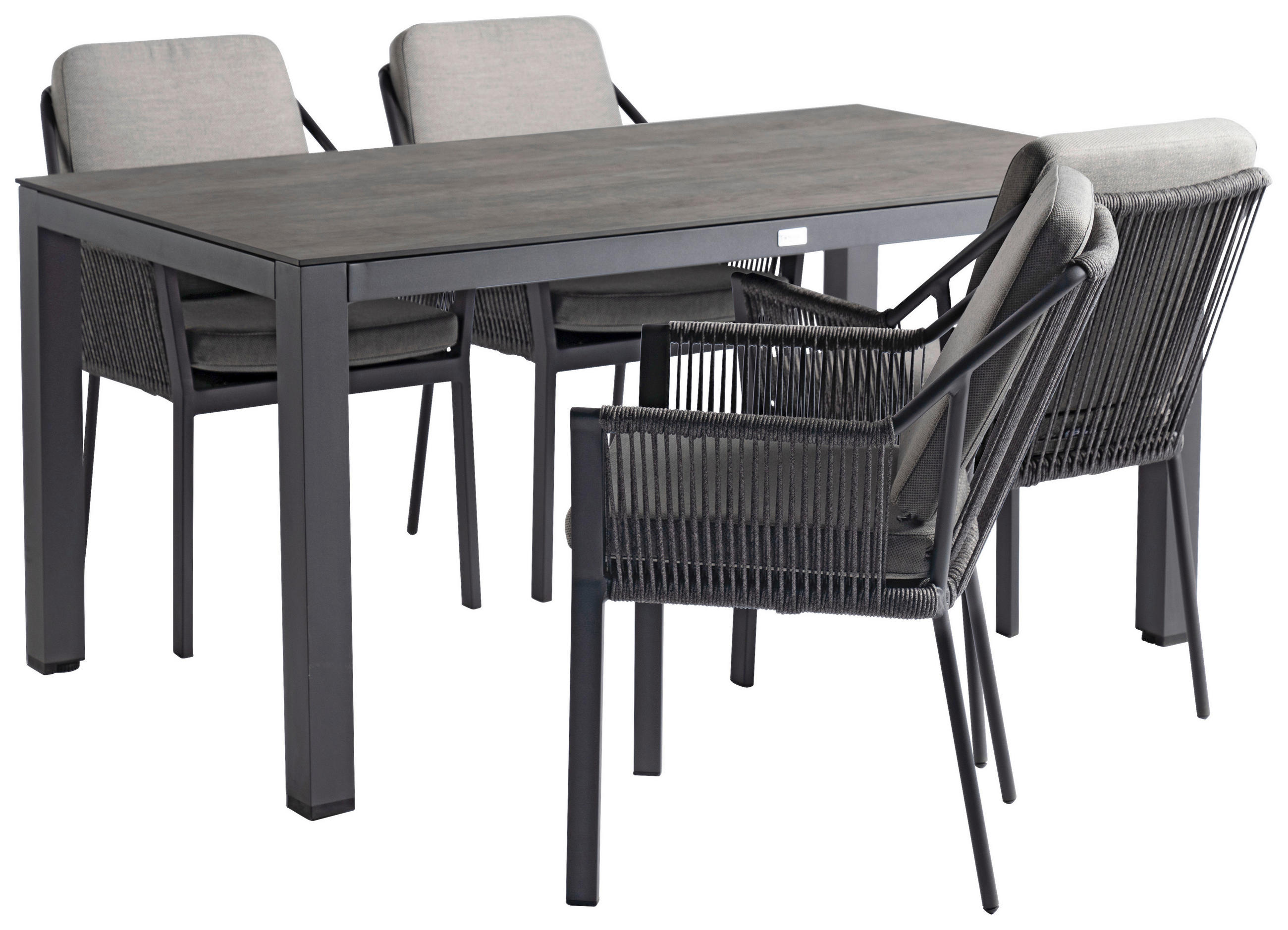 GARTENTISCH Metall, Kunststoff Grau rechteckig  - Anthrazit/Grau, Basics, Kunststoff/Metall (160/90/74cm) - Tierra Outdoor