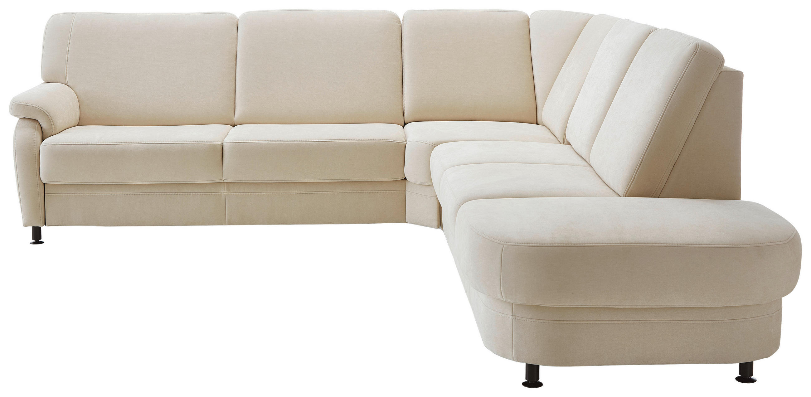 ECKSOFA in Flachgewebe Beige  - Beige/Schwarz, Konventionell, Textil/Metall (269/287cm) - Beldomo System