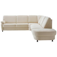 ECKSOFA in Flachgewebe Beige  - Beige/Schwarz, Konventionell, Textil/Metall (269/287cm) - Beldomo System