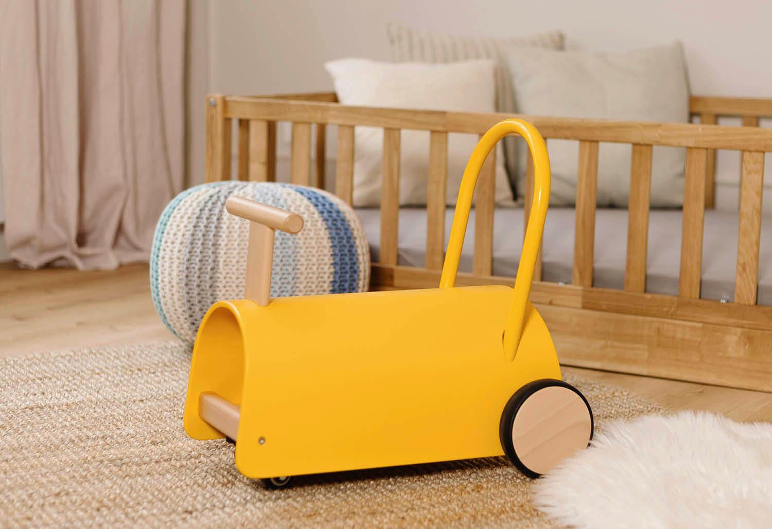 LAUFLERNWAGEN - Dunkelgelb, Basics, Holz (L 47 cm/B 31 cm/H 45 cmcm) - Pinolino