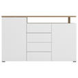 SIDEBOARD  in 154/94/40 cm  - Weiß/Eiche Artisan, Basics, Holzwerkstoff (154/94/40cm) - Carryhome