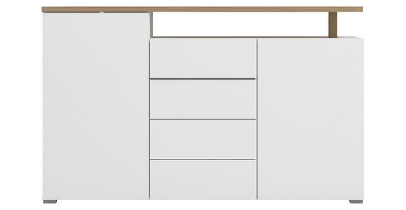 SIDEBOARD in 154/94/40 cm - Weiß/Eiche Artisan, Basics, Holzwerkstoff (154/94/40cm) - Carryhome