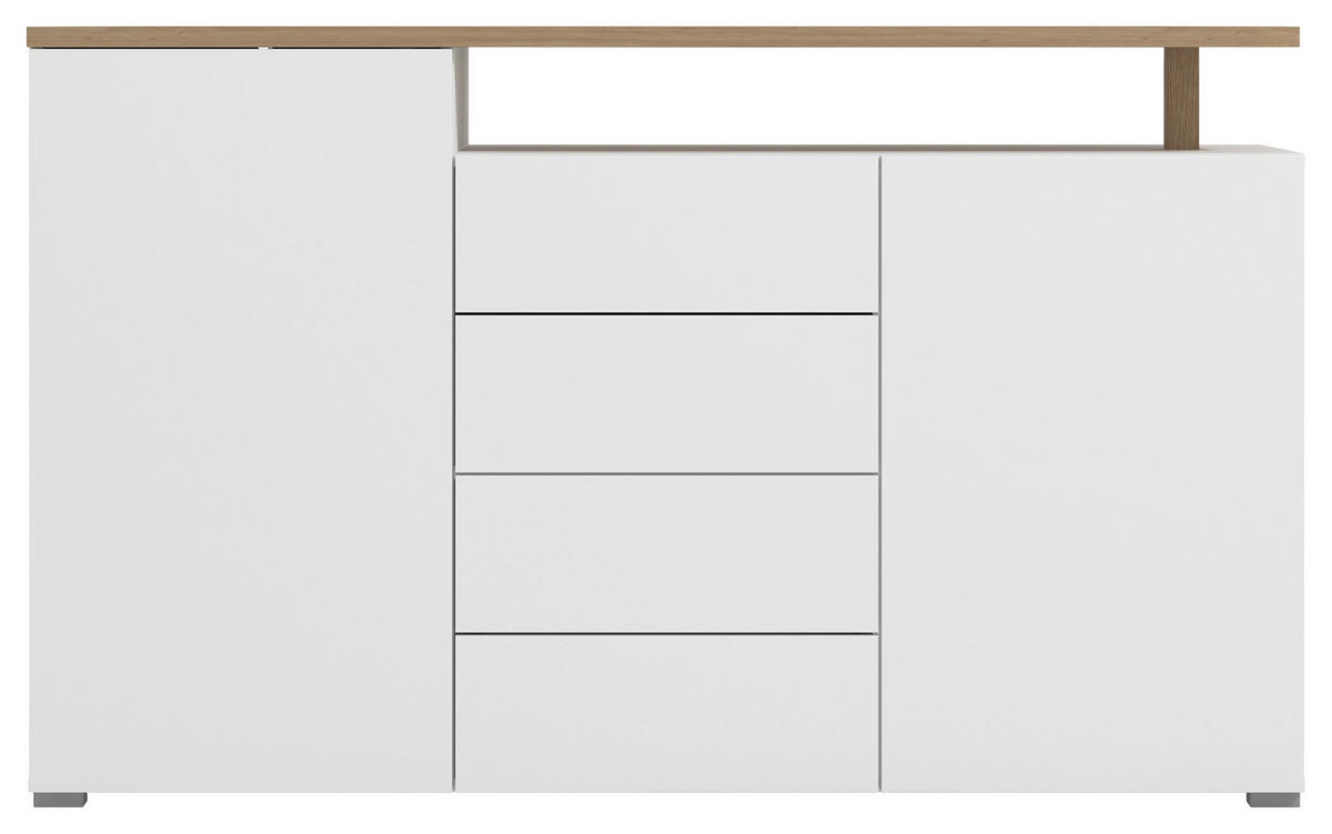 SIDEBOARD  in 154/94/40 cm  - Weiß/Eiche Artisan, Basics, Holzwerkstoff (154/94/40cm) - Carryhome
