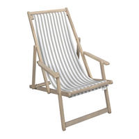 STRANDSTUHL Akazie Grün, Weiß, Akaziefarben  - Weiß/Akaziefarben, Basics, Holz/Textil (63/88/102cm) - Ambia Garden