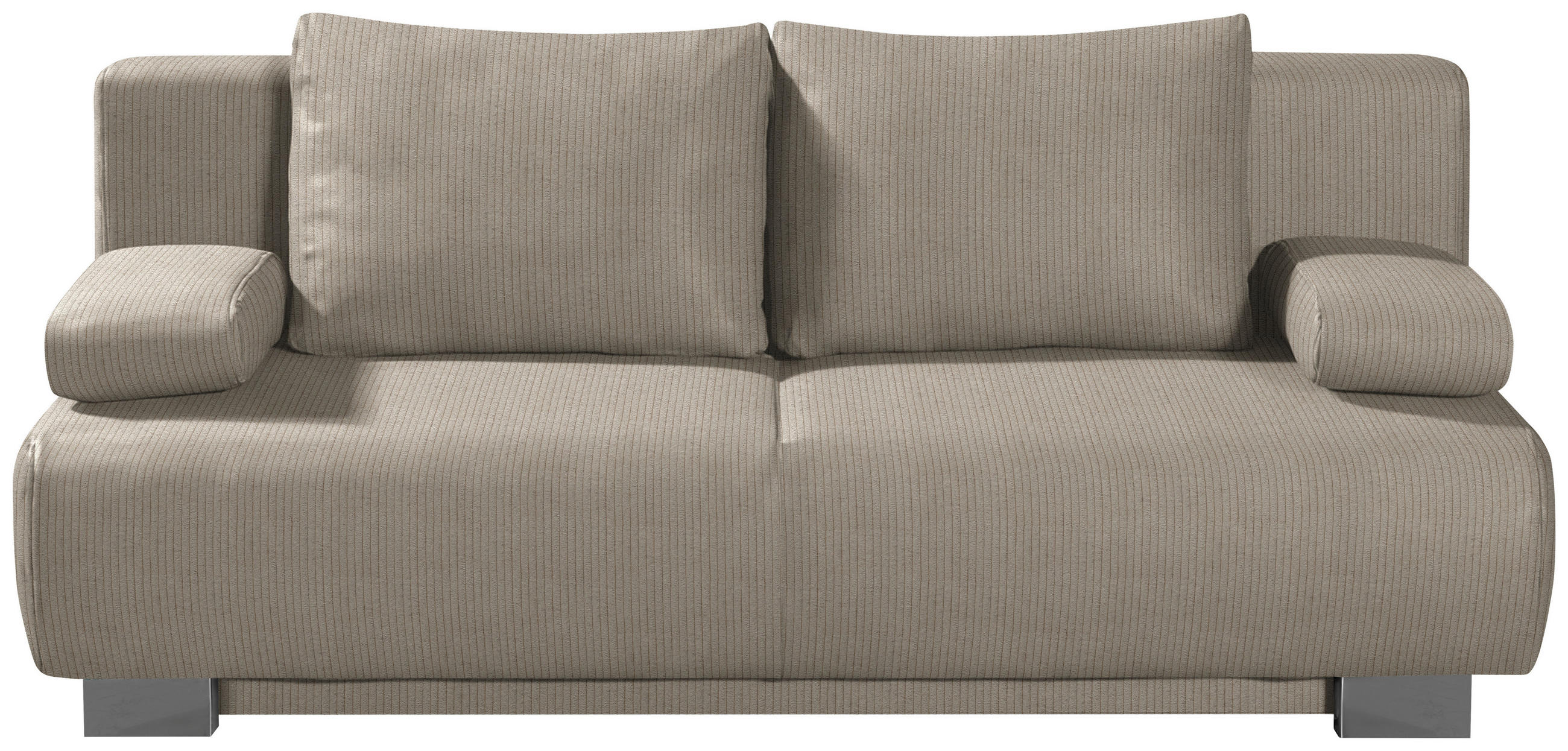 SCHLAFSOFA Rowan in Cord Hellbraun  - Hellbraun, KONVENTIONELL, Textil/Metall (196/89/94cm) - Novel