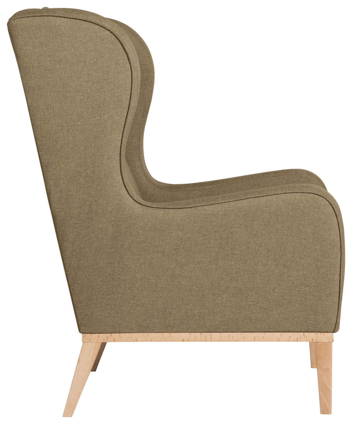OHRENSESSEL in Flachgewebe Sandfarben  - Sandfarben/Naturfarben, Konventionell, Holz/Textil (66/104/78cm) - Max Winzer