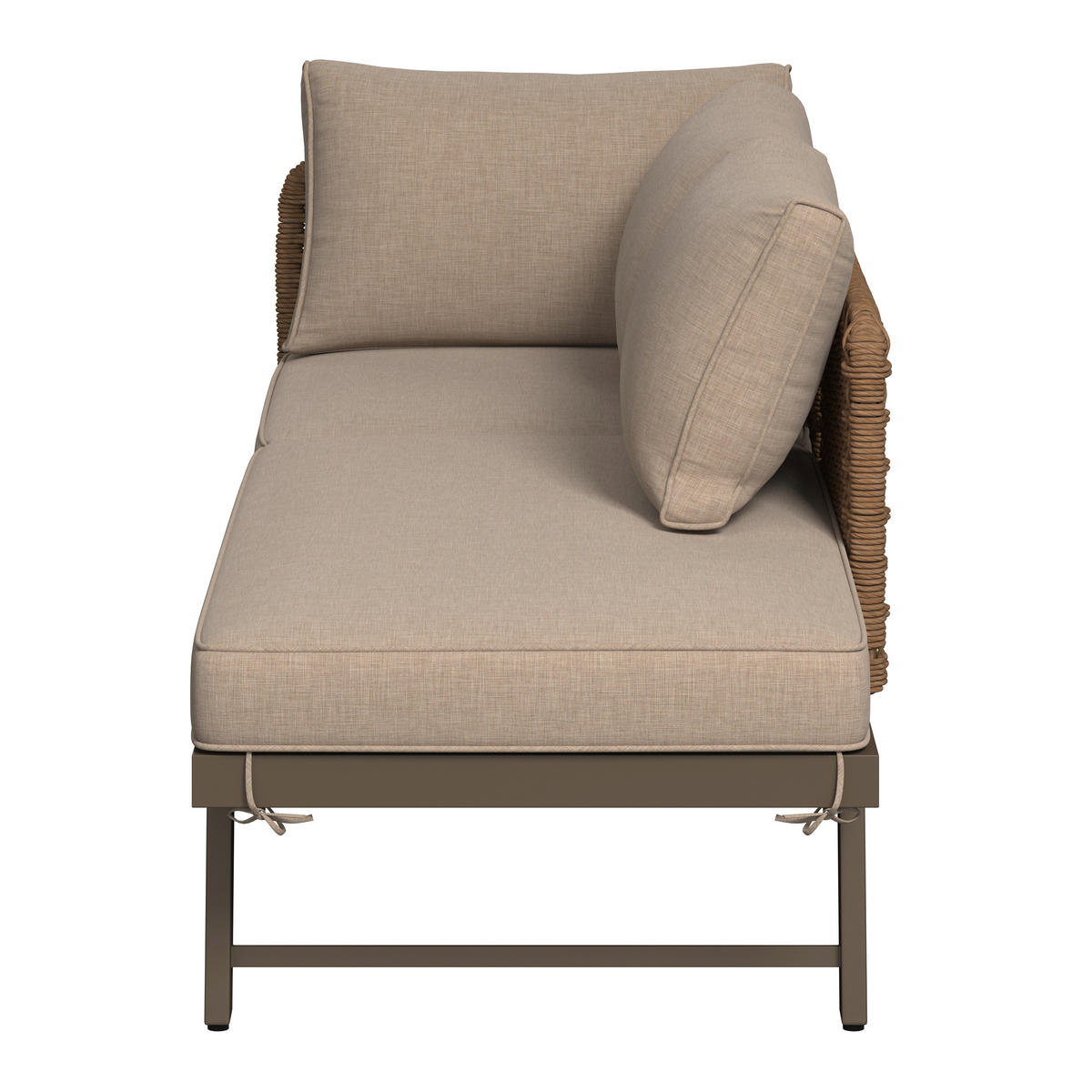 LOUNGE GARNITURA ogljikovo jeklo  - bežrjava/rumena, Moderno, kovina/umetna masa (200/67/68cm) - Beldano