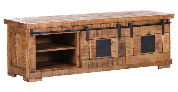 LOWBOARD in 150/50/45 cm - Schwarz/Naturfarben, LIFESTYLE, Holz/Metall (150/50/45cm) - Landscape
