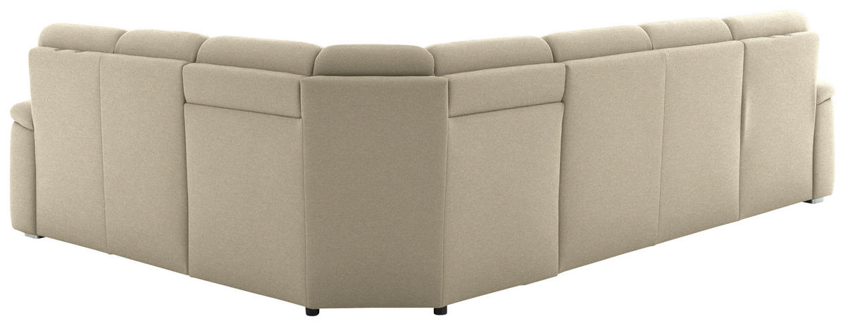 WOHNLANDSCHAFT  in Chenille Sandfarben  - Sandfarben/Alufarben, KONVENTIONELL, Holz/Textil (160/329/235cm) - Beldomo Comfort