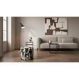 HOCKER Jacquard Weiß, Dunkelgrau  - Dunkelgrau/Weiß, LIFESTYLE, Textil (45/40/45cm) - Xora