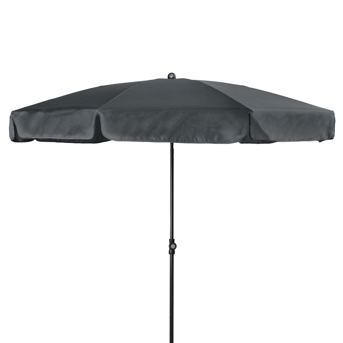 SLNEČNÍK 200 cm - antracitová, Basics, kov/textil (200cm) - Ambia Garden