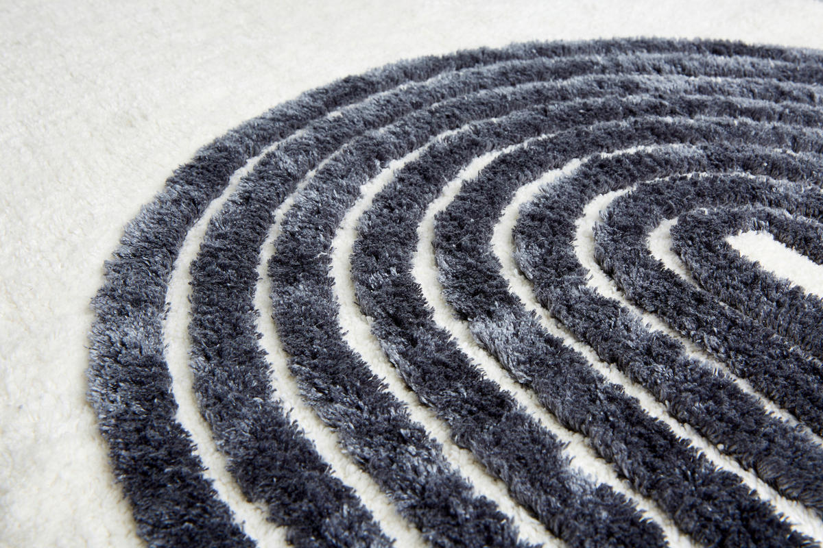 BADTEPPICH Barbados Schwarz, Weiß 60/90 cm  - Schwarz/Weiß, Basics, Textil (60/90cm) - Schöner Wohnen