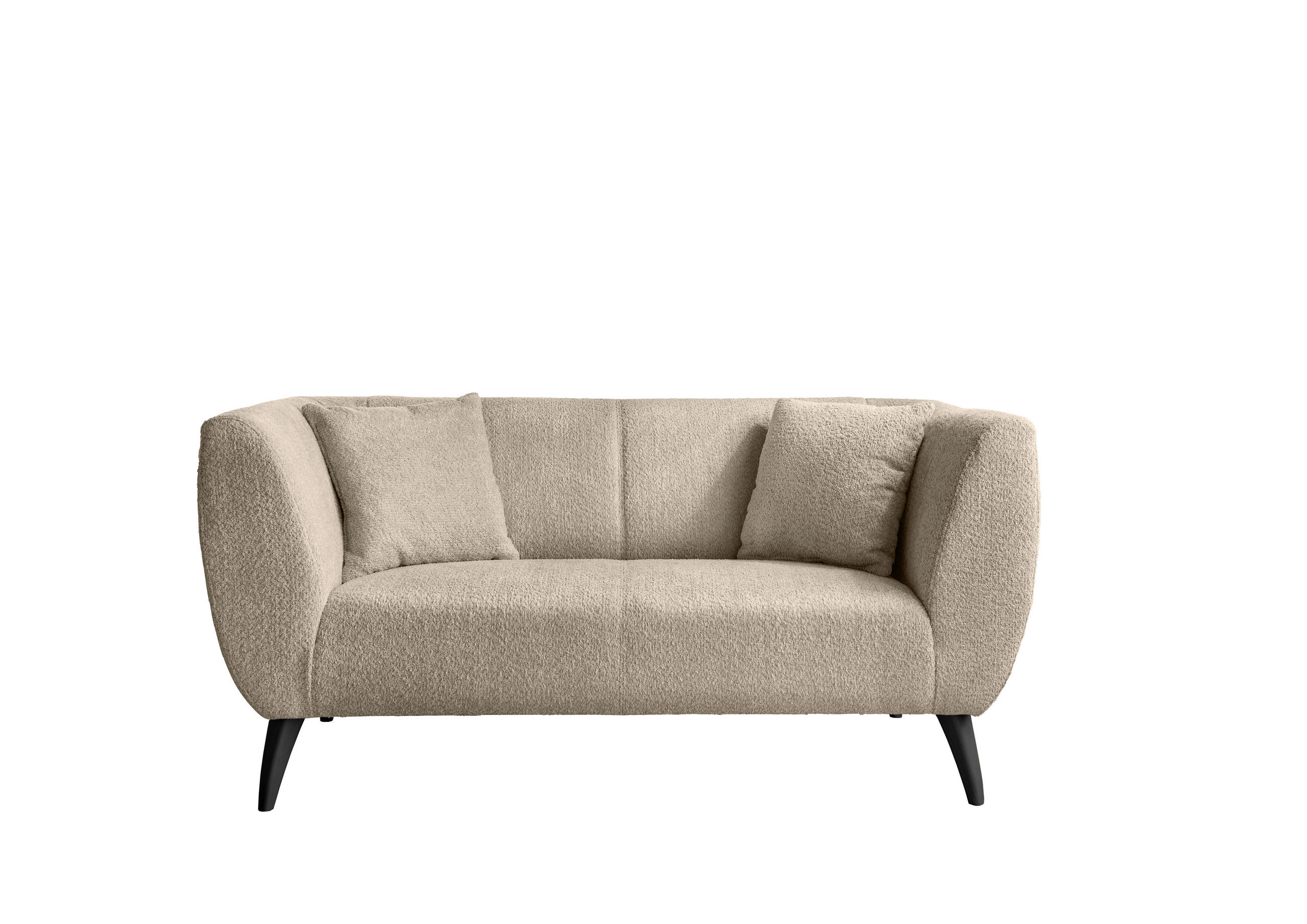 2-SITZER-SOFA Bouclé Beige  - Beige/Schwarz, MODERN, Holz/Textil (172/83/88cm) - MID.YOU