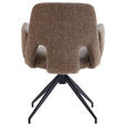 ARMLEHNSTUHL  Sitzfläche 360° drehbar, automatische Rückholfunktion Leinenoptik Echtleder  - Schwarz/Braun, Design, Leder/Textil (60/85/62cm) - Dieter Knoll