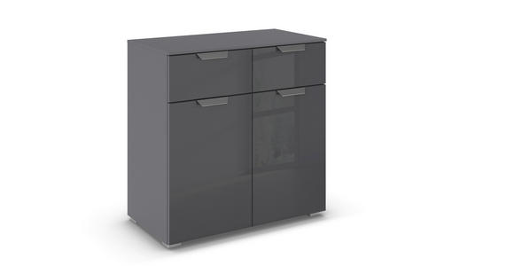 KOMMODE  in 80/81/42 cm  - Chromfarben/Dunkelgrau, Design, Glas/Holzwerkstoff (80/81/42cm) - Carryhome