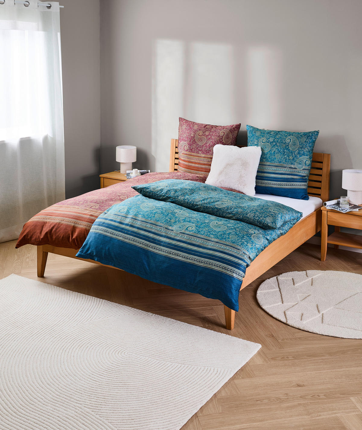 WENDEBETTWÄSCHE 2-teilig Moumbay R1 Makosatin 135/200 cm  - Rot/Terracotta, LIFESTYLE, Textil (135/200cm) - Bassetti