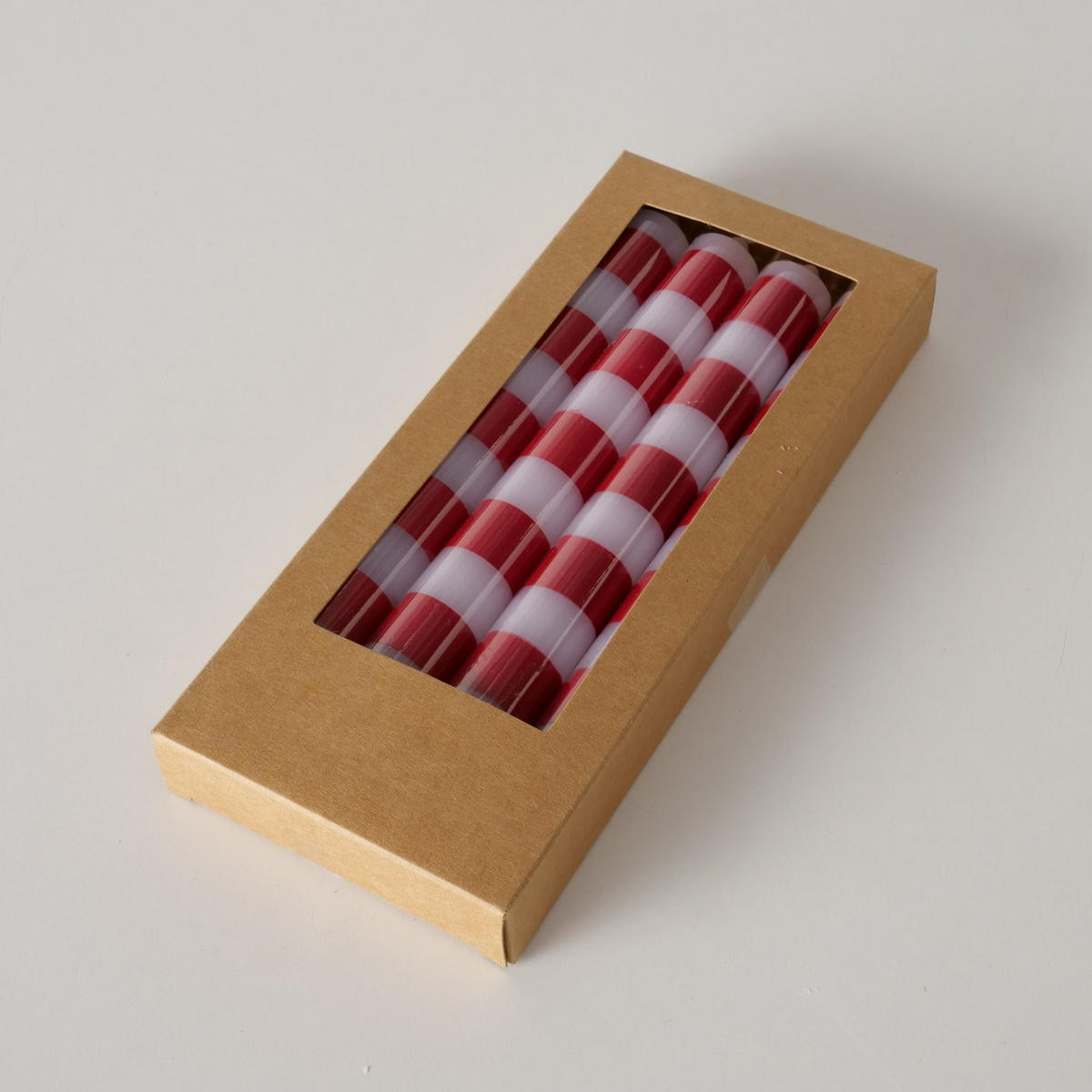  STABKERZENSET  - Rot/Weiß, Basics, Naturmaterialien/Paraffin (2,2/20cm)