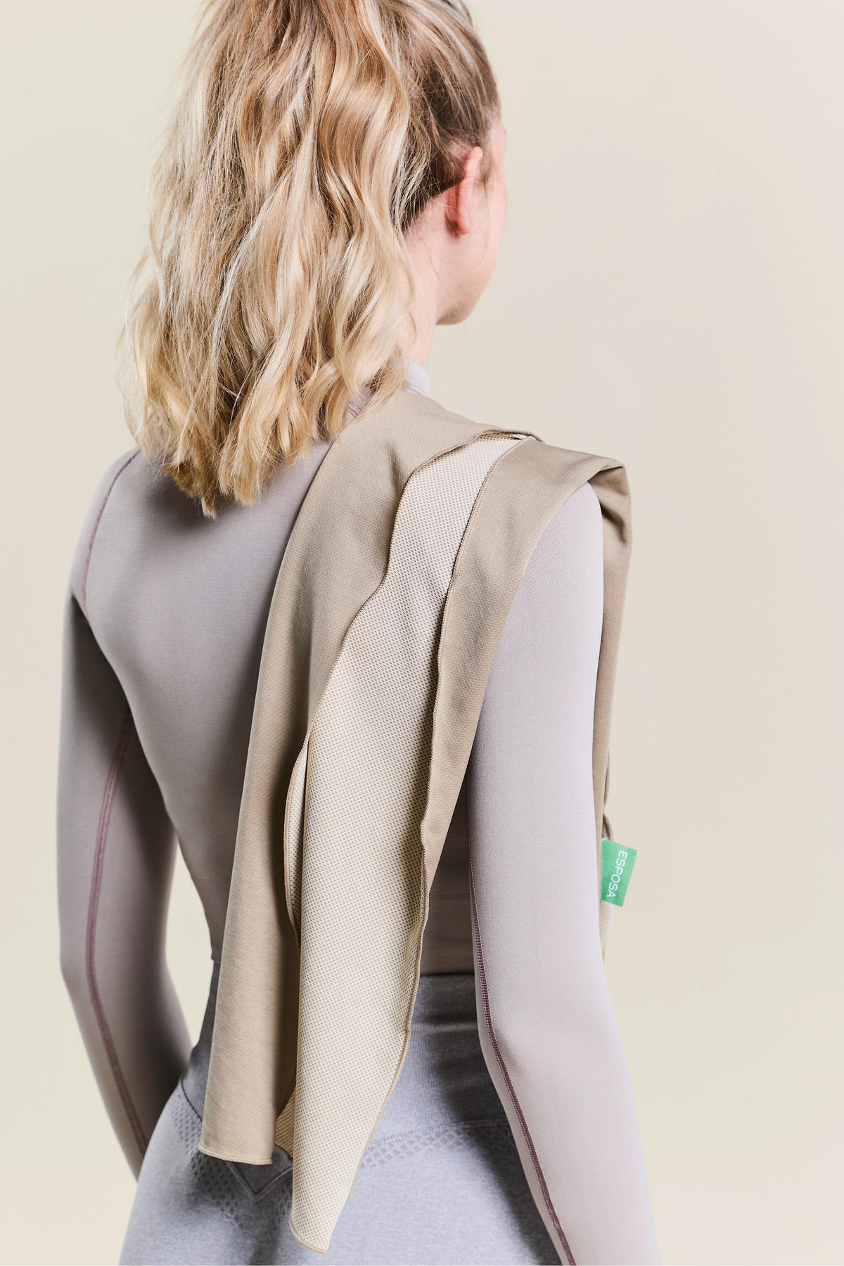 SPORTHANDTUCH Dunkelgrau, Beige 2-teilig  - Dunkelgrau/Beige, Textil (30/100cm) - Esposa