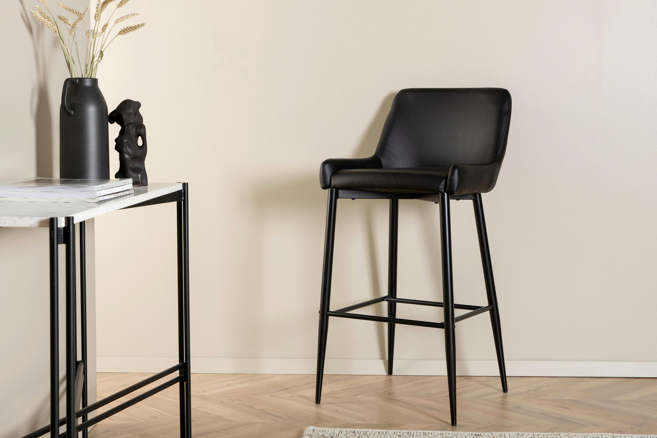 BARPALL SET i svart  - svart, Design, metall/textil (48/105/57cm) - Livetastic