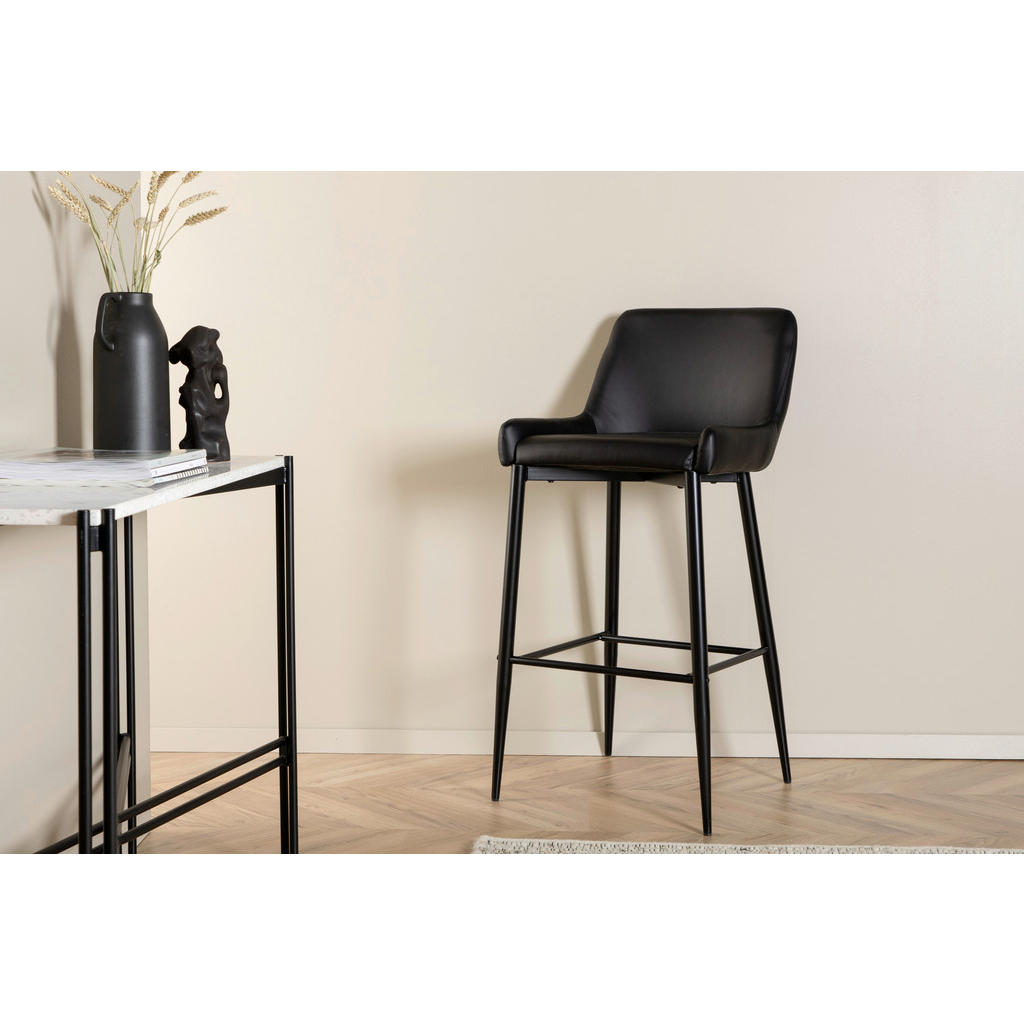 Thumbnail - Livetastic Barhocker-Set, Schwarz, Metall, Textil, Füllung: Schaumstoff, rund, 48x105x57 cm, abwischbar, Stühle