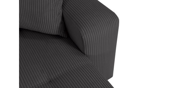 Wohnlandschaft inkl. Funktion Graphitfarben Cord  - Schwarz/Graphitfarben, KONVENTIONELL, Textil (146/317/146cm) - Xora