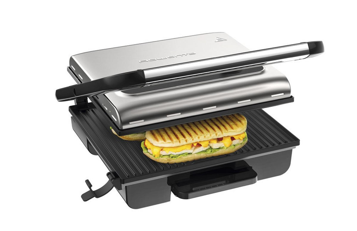 KONTAKTGRILL Inicio Adjust  - Chromfarben/Schwarz, Basics, Kunststoff/Metall (33,7/11,8cm) - Tefal