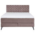 BOXSPRINGBETT 160/200 cm  in Altrosa  - Graphitfarben/Altrosa, Design, Textil/Metall (160/200cm) - Xora