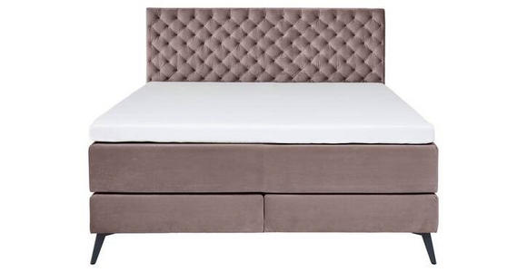 BOXSPRINGBETT 160/200 cm  in Altrosa  - Graphitfarben/Altrosa, Design, Textil/Metall (160/200cm) - Xora