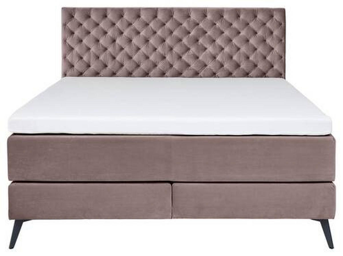 BOXSPRINGBETT 160/200 cm  in Altrosa  - Graphitfarben/Altrosa, Design, Textil/Metall (160/200cm) - Xora