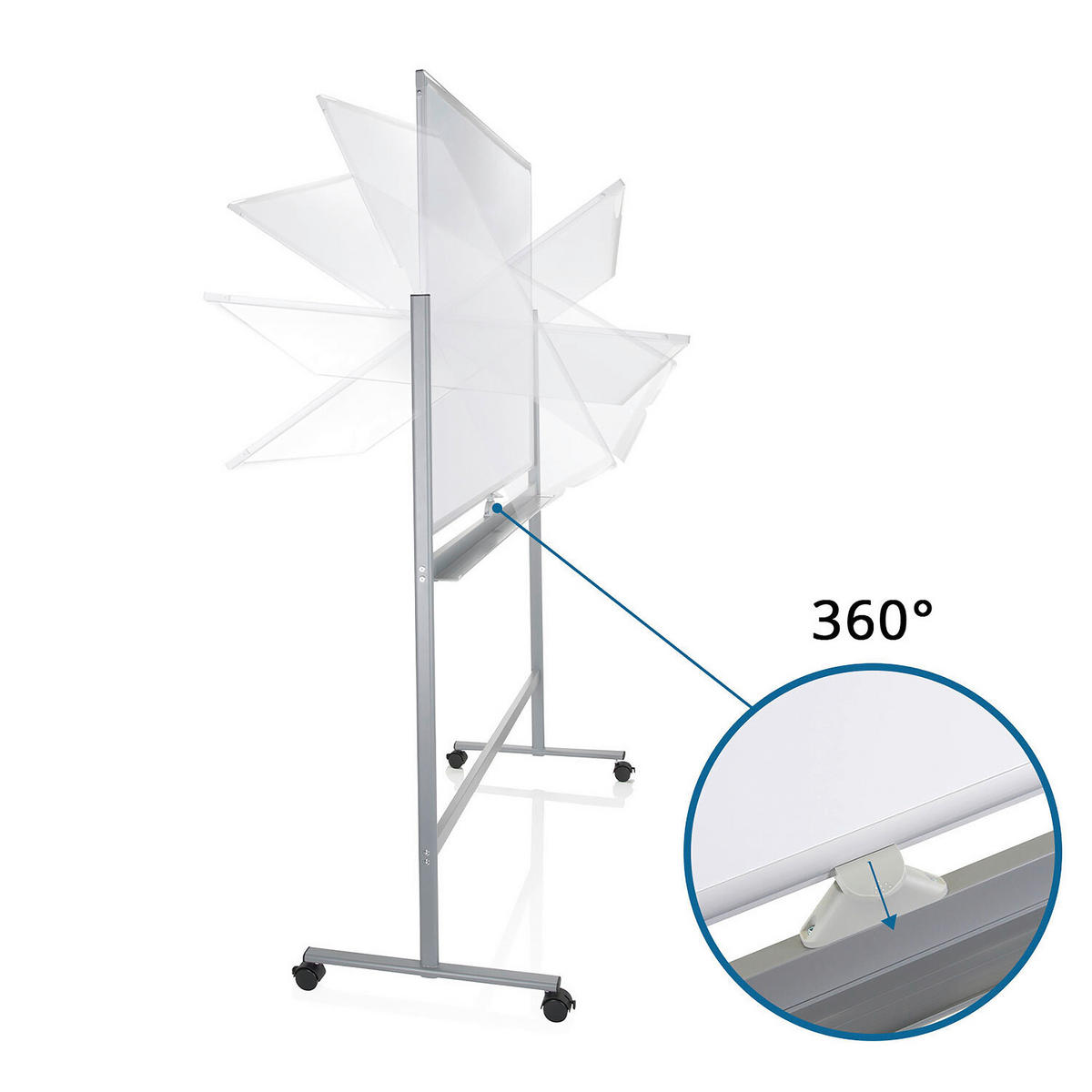 WHITEBOARDTAVLA - vit/silver, Basics, metall (128/187/54cm) - MID.YOU