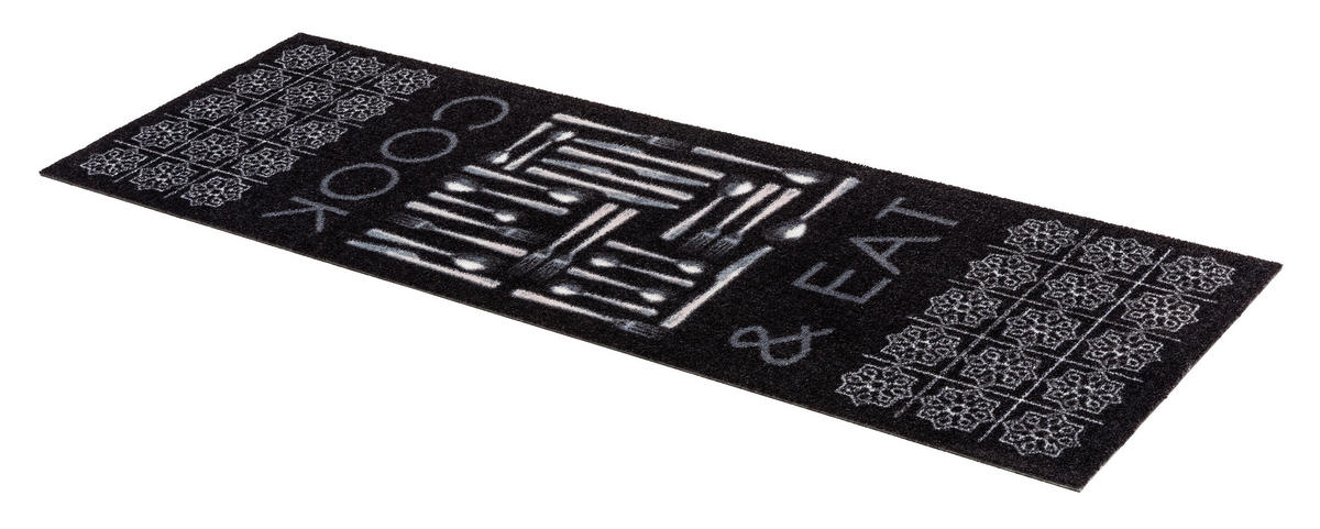 KÜCHENLÄUFER 50/150 cm Miabella Schwarz, Weiß  - Schwarz/Weiß, Design, Textil (50/150cm) - Esposa