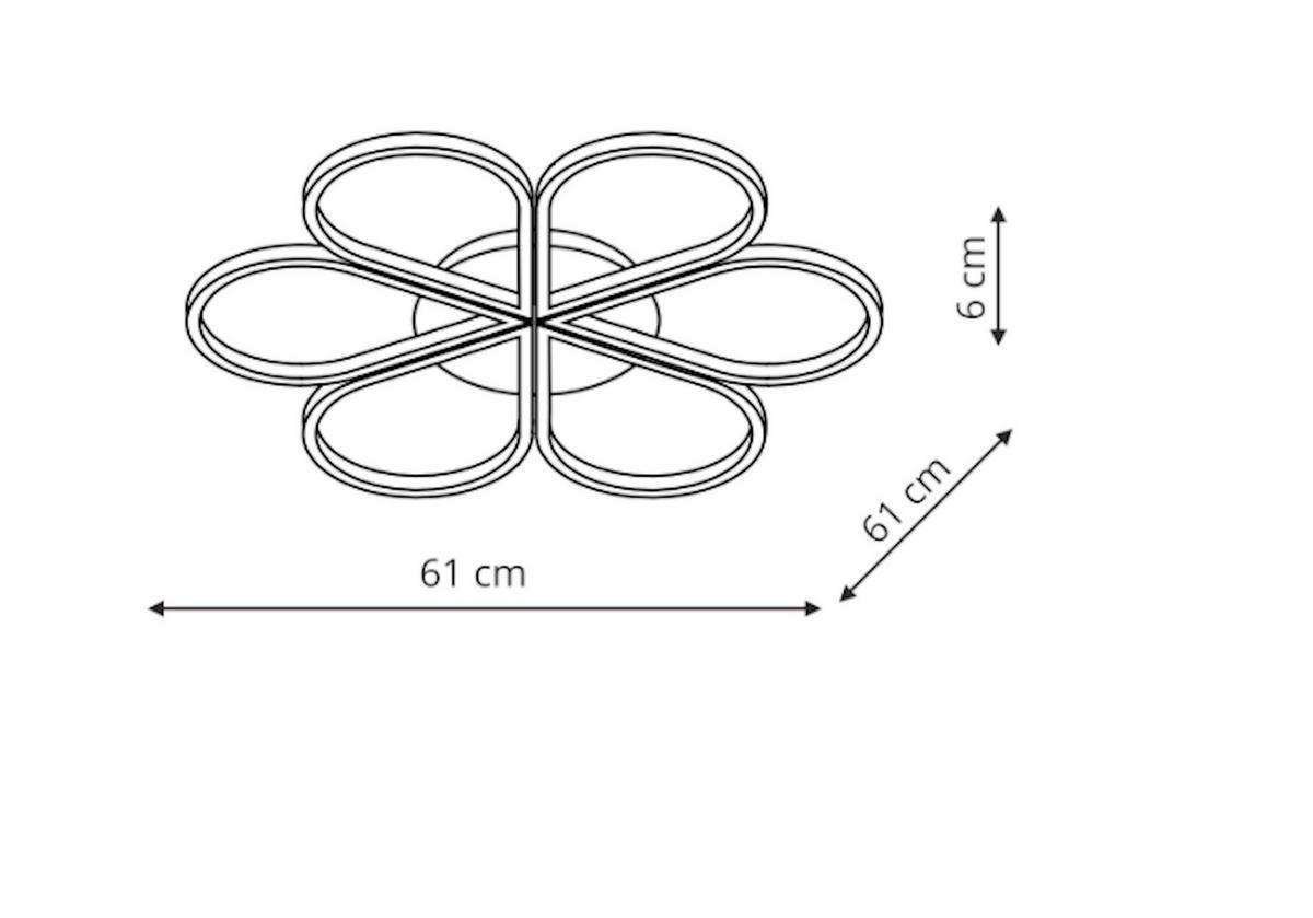 LED-DECKENLEUCHTE Velva  6/61/61 cm  - Schwarz, Design, Metall (6/61/61cm)