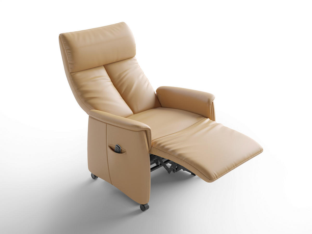 RELAXAČNÉ KRESLO, koža, cappuccino - čierna/cappuccino, Basics, koža/plast (76/112/84cm) - Sit & More