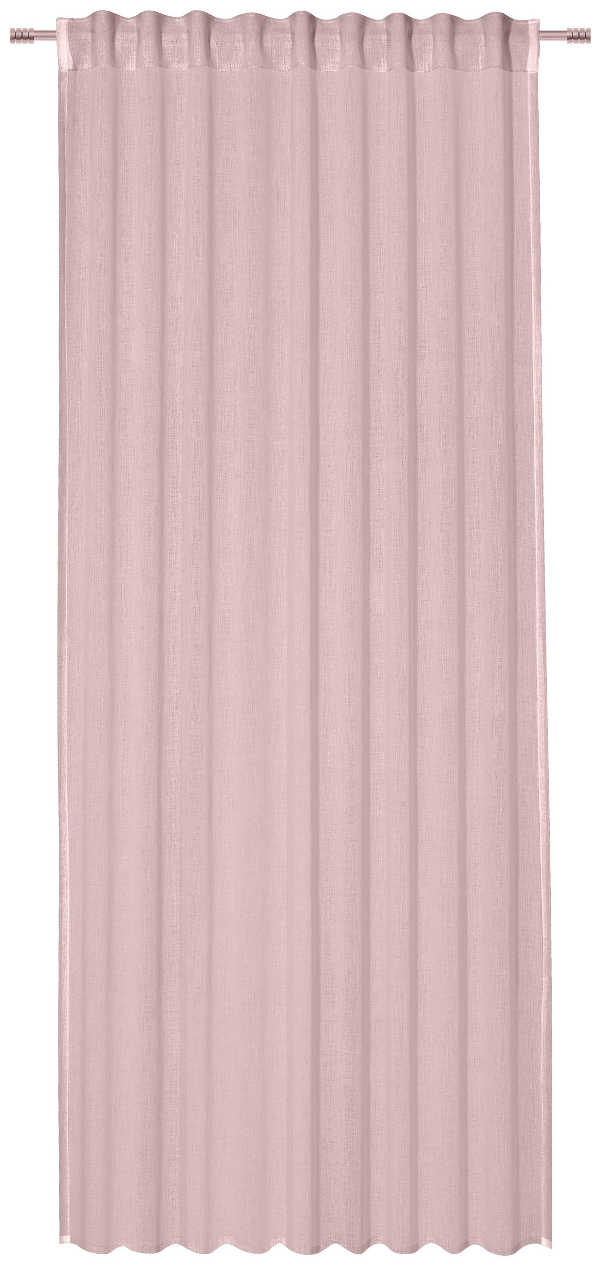 FERTIGVORHANG transparent  - Rosa, Basics, Textil (140/245cm) - Boxxx